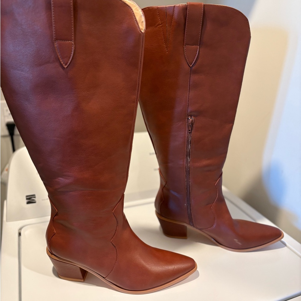 Fashion to Figure Rich Brown Over the Knee Boots